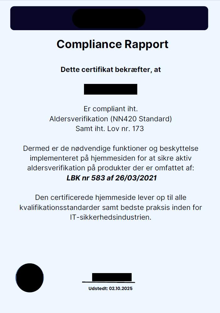 Certifikat - eksempel