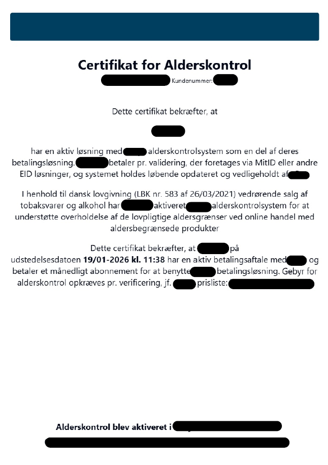 Certifikat - eksempel 2