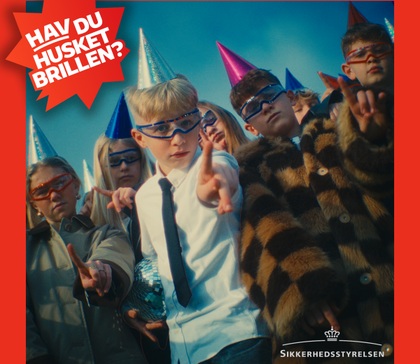 Kampagnebillede af børn med sikkerhedsbriller